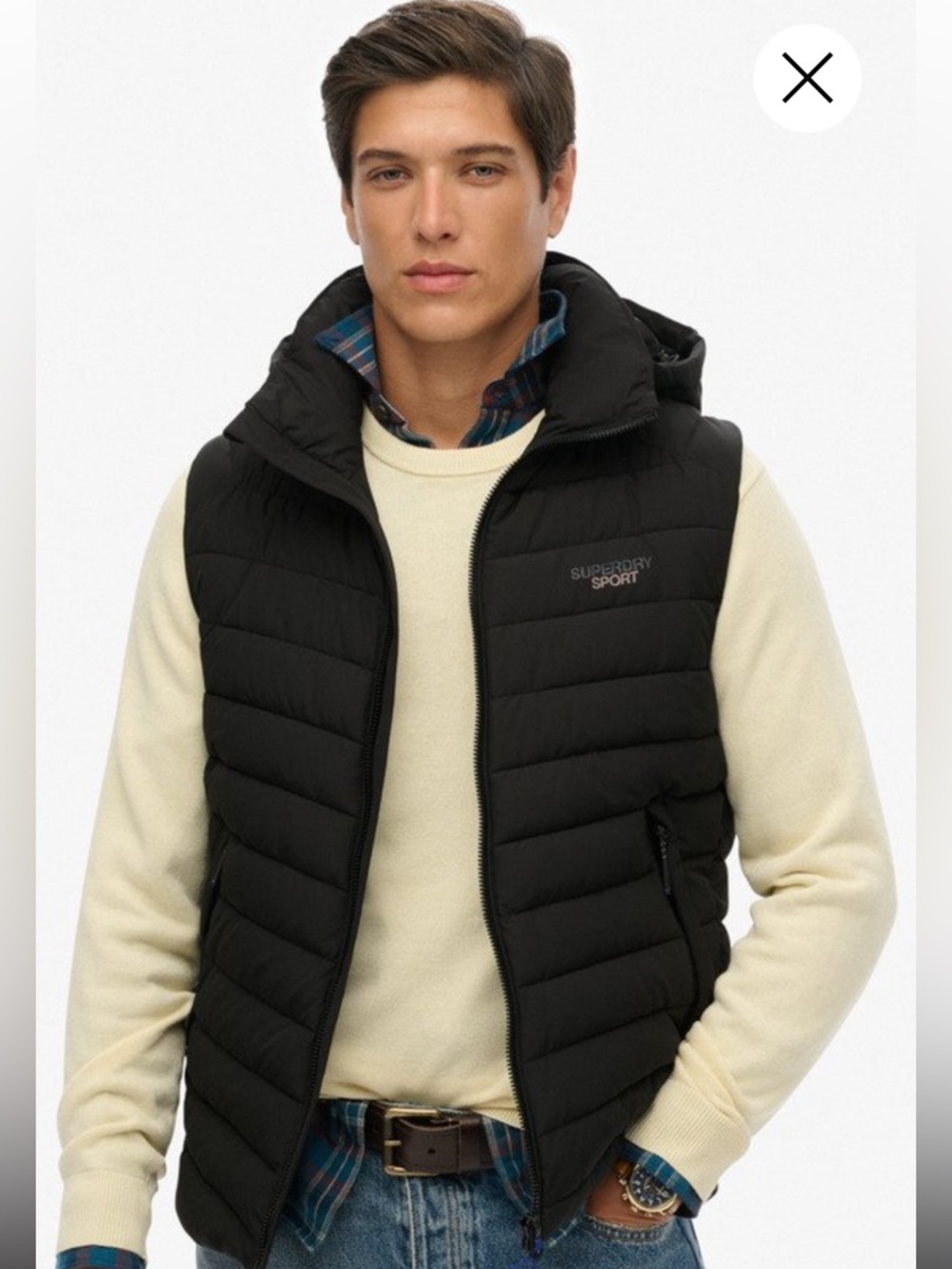 Superdry Hooded Fuji Sport Padded Gilet - Black
